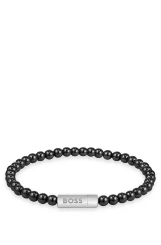 Armband med logolås och onyxpärlor