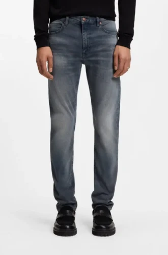 Askblå jeans i extra smal passform i stretchdenim