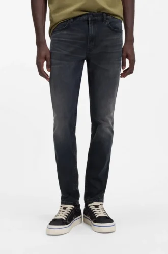 Askblå jeans i extra smal passform i stretchdenim