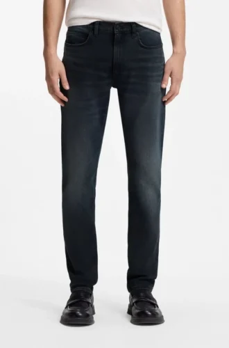 Askblå jeans med extra smal passform i komfortstretchdenim