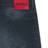 Askblå slim fit-jeans i stretchdenim
