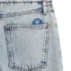 Azurblå jeans med lös passform i styv denim