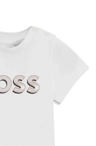 Baby-t-shirt med logotyp i stretchbomull
