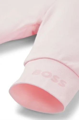 Babyleggings i stretchbomull med logotryck i nederkanten