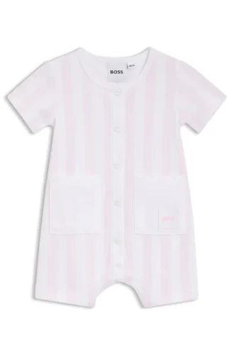 Babyoverall i randig interlockbomull