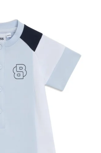 Babyoverall i stretchbomull med Double B-monogram