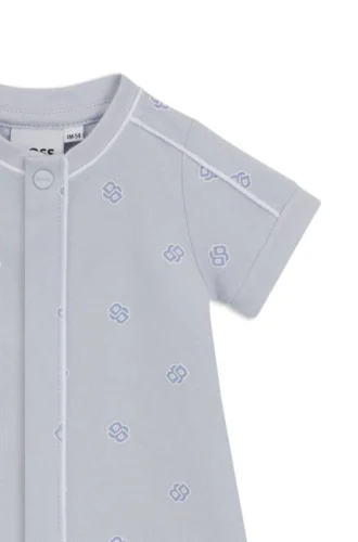 Babyoverall i stretchbomull med Double B-monogram