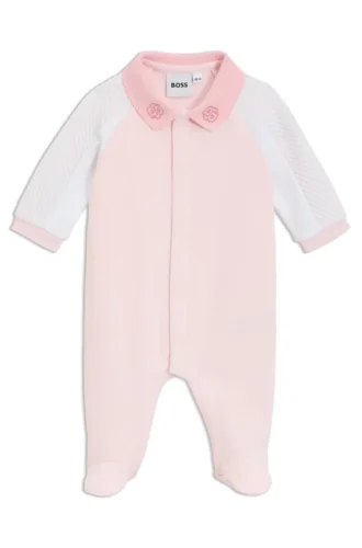 Babypyjamas i bomullsblandad jersey och frotté