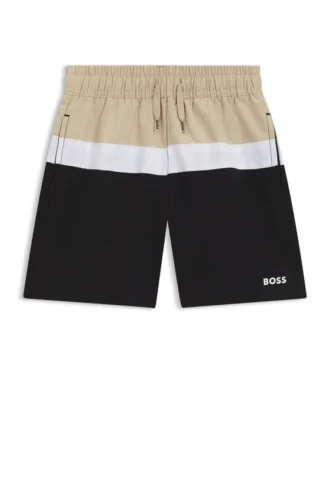 Badshorts för barn med färgblockering
