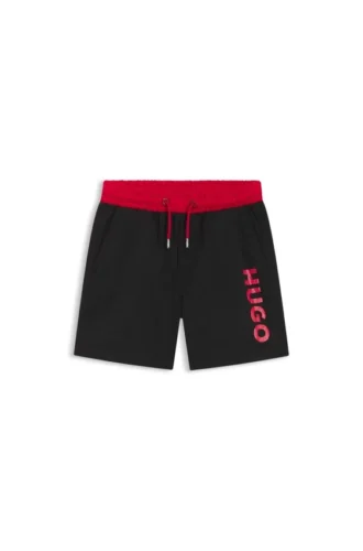 Badshorts för barn med kontrasterande logotryck