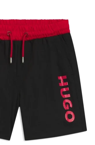 Badshorts för barn med kontrasterande logotryck