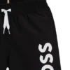 Badshorts för barn med logotryck och peachad yta