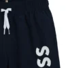 Badshorts för barn med logotryck och peachad yta