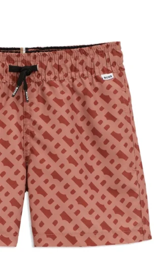Badshorts för barn med monogramtryck