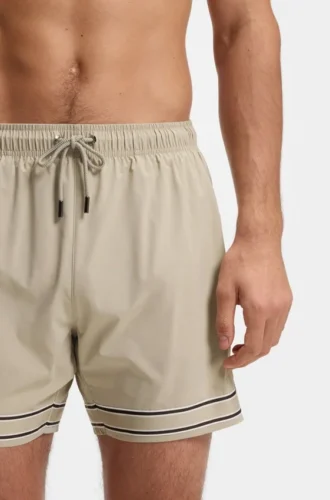 Badshorts med dragsko i stretchtyg med bandkant