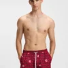 Badshorts med dragsko och logotryck
