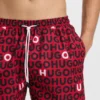 Badshorts med dragsko och logotryck