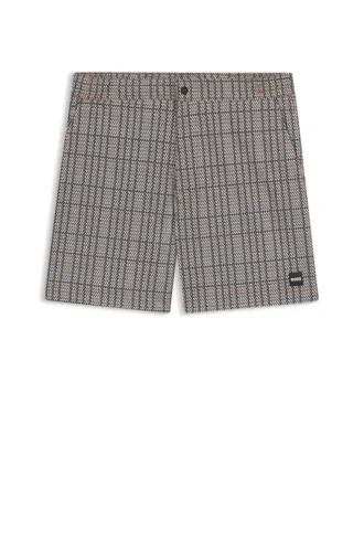 Badshorts med logomärke och mikromönster