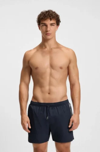 Badshorts med logotyp i folietryck