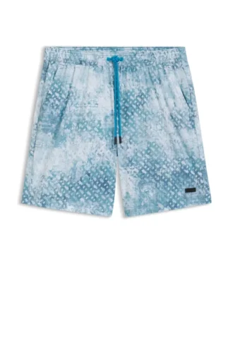 Badshorts med logotyp och monogram