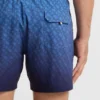 Badshorts med logotyp och monogramtryck i dégradé