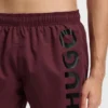 Badshorts med vertikalt logotryck