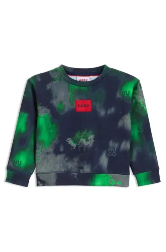 Barn-sweatshirt i bomullsblandning med heltryck