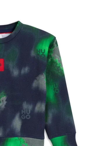 Barn-sweatshirt i bomullsblandning med heltryck