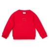 Barn-sweatshirt i bomullsblandning med röd logotyp