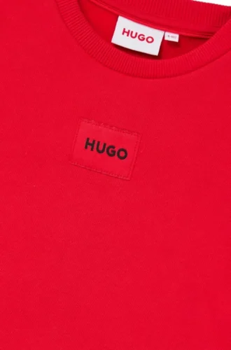Barn-sweatshirt i bomullsblandning med röd logotyp
