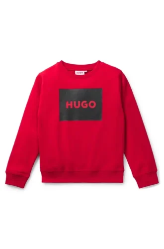 Barn-sweatshirt med fyrkantigt logotryck