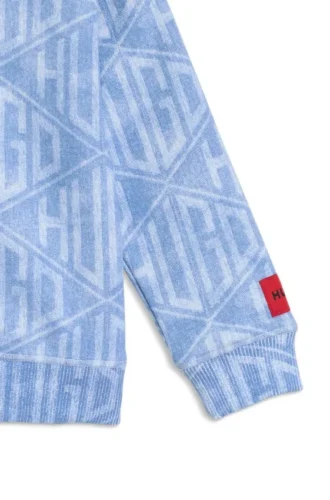 Barn-sweatshirt med geometrisk logotyp i bomullsblandning