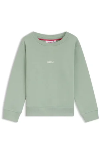 Barn-sweatshirt med logotryck i bomullsblandning