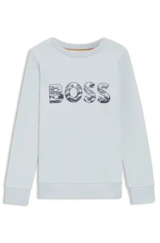 Barn-sweatshirt med logotyp i bomullsblandning