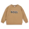 Barn-sweatshirt med präglad logotyp i bomullsblandning