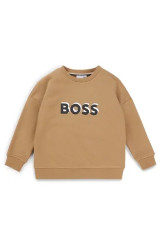 Barn-sweatshirt med präglad logotyp i bomullsblandning