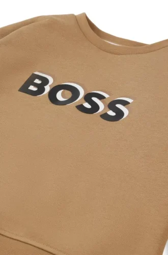 Barn-sweatshirt med präglad logotyp i bomullsblandning