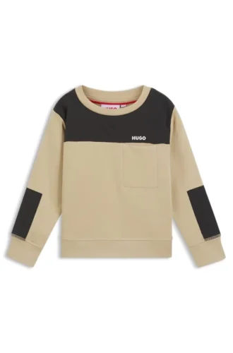 Barn-sweatshirt med ripstop-detaljer i bomullsblandning