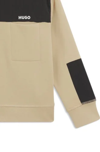 Barn-sweatshirt med ripstop-detaljer i bomullsblandning