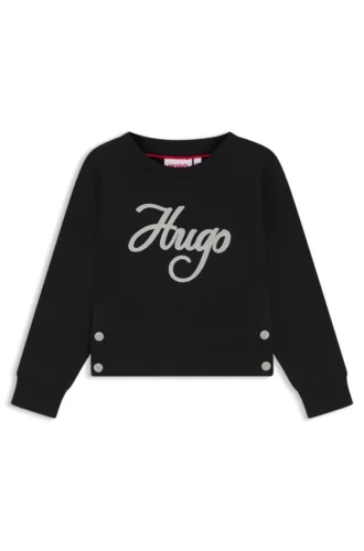 Barn-sweatshirt med skriptlogotyp i bomullsblandning