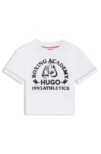 Barn-T-shirt i bomull med boxningsmotiv