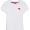 Barn-T-shirt i bomull med broderad logotyp i hjärtform