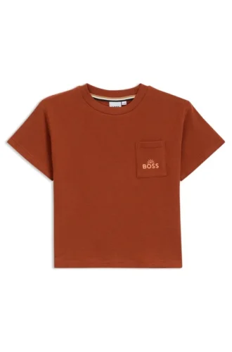 Barn-T-shirt i bomull med broderat motiv