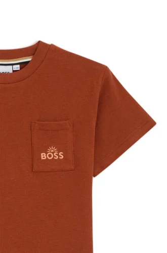 Barn-T-shirt i bomull med broderat motiv