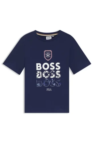 Barn-T-shirt i bomull med fotbollsmotiv