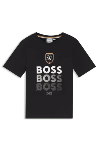 Barn-T-shirt i bomull med fotbollsmotiv