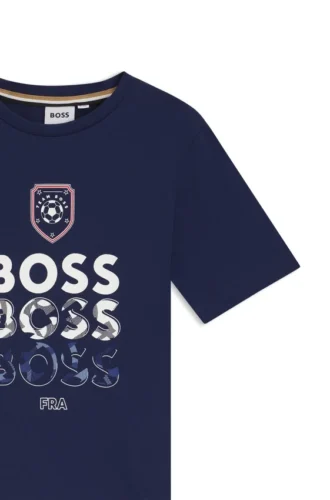 Barn-T-shirt i bomull med fotbollsmotiv