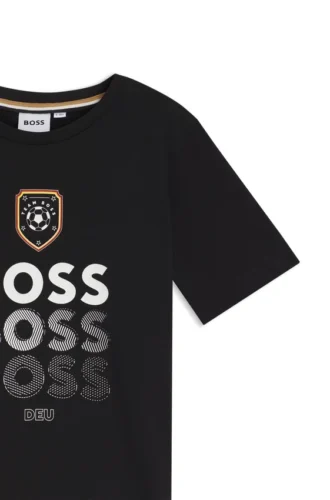 Barn-T-shirt i bomull med fotbollsmotiv