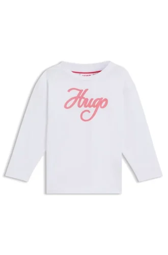 Barn-T-shirt i bomull med glitterlogotyp