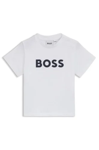 Barn-T-shirt i bomull med logotryck
